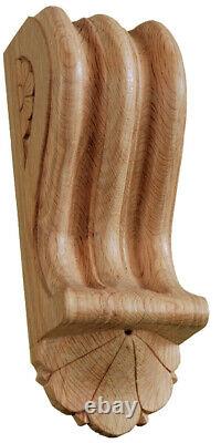 Cheminée en bois de chêne de la Régence avec corbeaux, paire assortie sculptée en chêne rouge - OK739