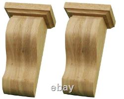 Corbeaux de cheminée en bois dur faits à la main Paire de supports Zen en bois de frêne AS382
