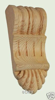 Corbeaux de cheminée en bois, supports de tablette de cheminée de style Régence, paire assortie en pin - PN724