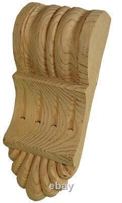 Corbeaux de cheminée en bois, supports de tablette de cheminée de style Régence, paire assortie en pin - PN724