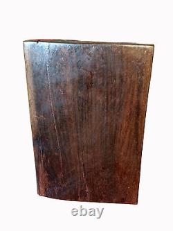 Porte-livres vintage en bois sculpté à la main de style africain, paire de supports en bois sésé tribaux.