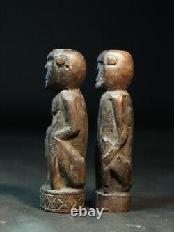 Rare Statuette en bois sculpté de charme tribal couple Timor Leste #océanique #